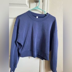 lululemon athletica Navy Blue Cropped Crewneck Sweatshirt